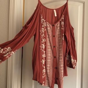 ✅3/$10 Xhilaration Open Shoulder Tank Top/Blouse